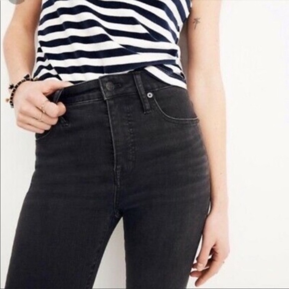 Madewell 9" High-Riser Skinny Jeans in Black Frost Size 24 - Picture 1 of 15